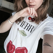 New Women T shirts Fruit Print T-shirt Woman O-neck Top Short Sleeve Female Plus Size Banana Orange Cherry t shirt 71486 GS