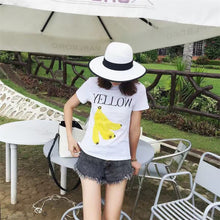 New Women T shirts Fruit Print T-shirt Woman O-neck Top Short Sleeve Female Plus Size Banana Orange Cherry t shirt 71486 GS