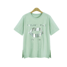 New Women T shirts clothing Letter Print t-shirt Women Top Short Sleeve Female M-5XL Plus Size tops 71090 GS