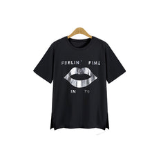 New Women T shirts clothing Letter Print t-shirt Women Top Short Sleeve Female M-5XL Plus Size tops 71090 GS