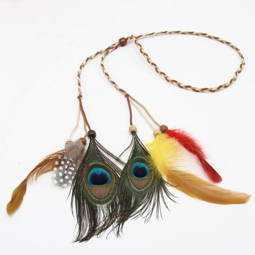 New hair accessories Bohemia Peacock Feather hair accessories for women 2 Color girls hair accessories bandeau cheveux GS