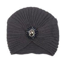 Retro Crystal Womens  Knitting Warm Crochet Hats  Hats For Women Female Headdress Caps Beanies Bonnet GS