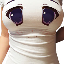 Summer T Shirt New Women Sexy T-shirt Summer Short Sleeve Funny Slim Big Eyes Print T Shirt Fashion Women Top Tees 71173 GS