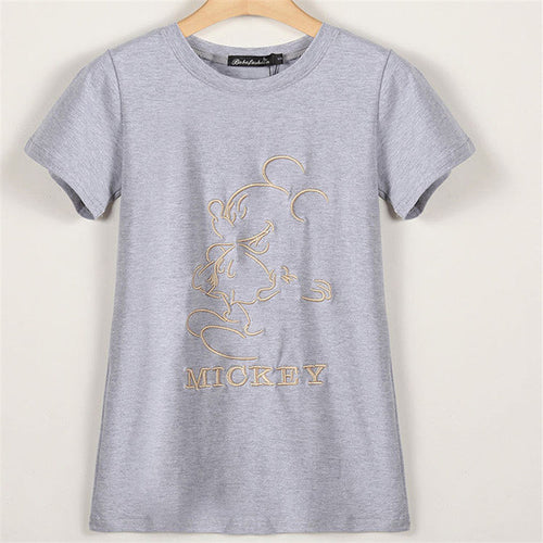 Summer Women Print T Shirt Fashion Animal Print Woman Mouse Print Tops O-Neck Short Sleeve Carton Embroidery t-shirt 71459 GS