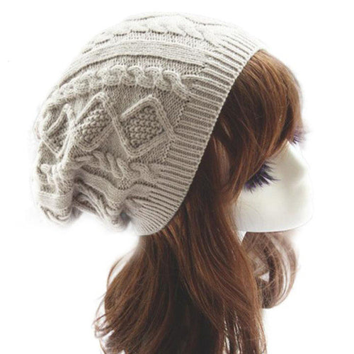 Warm  Hats Women Knitted Wool Twist Skullies Beanie hat For  Warm Cap hats Female Gorros Cappelli Invernali GS