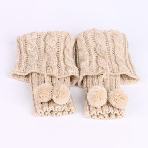 New Leg Warm For Women Girls Hemp Flowers Flanging Knitted Crochet Sock Leg Plush Cover Button Trim Socks Girls GS