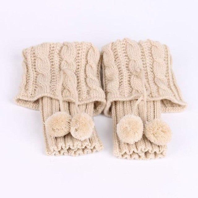 New Leg Warm For Women Girls Hemp Flowers Flanging Knitted Crochet Sock Leg Plush Cover Button Trim Socks Girls GS
