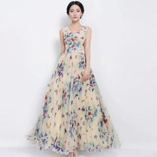 Women Party Dresses Fashion Butterfly Floral Print V Neck Sleeveless Bohemian Dress Elegant Slim Vestidos Plus Size 71230 GS
