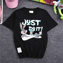 Women Summer Letter Just do it Print T Shirt Animal Print Men Rabbit Print Tops O-Neck Short Sleeve Couple t-shirt 71593 GS