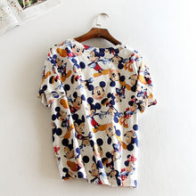 Women Summer Print T Shirt Casual Animal Print Woman Mouse Print Tops O-Neck Short Sleeve t-shirt 71438 GS