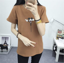 Women Summer Print T Shirt Fashion Animal Print Woman Mouse Print Tops O-Neck Short Sleeve t-shirt 71441 GS
