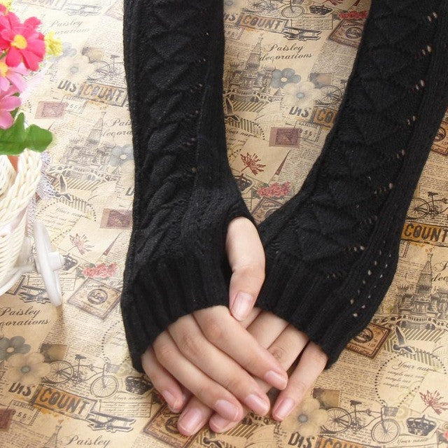 ladies hand gloves  Mitten Warm fingerless gloves Hollow Out Gloves Keyboard half finger glovesKnit Gloves GS