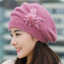 Warm Hat For Women Knitted Wool Floral Gorros Skullies & Beanies Elegant Hats Female Ladies Bonnet Enfant GS