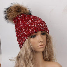 5 Hot Sales Faux Fur Knitted Hats Women  Warm Skullies & Beanies Hats For Women Hat Fashion Female Caps bonnet femme GS