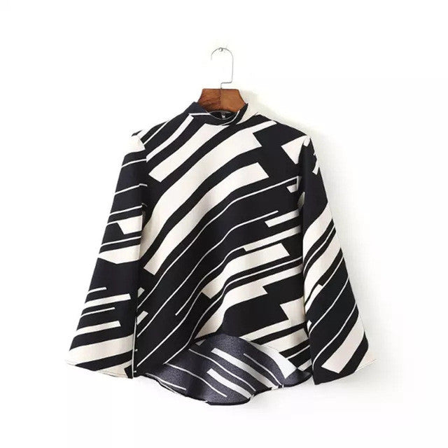 Autumn New Shirt Fashion Full Sleeve Casual Plus Size Female Women Blouse Stand Plus Size Patchwork Zip-up Tops 72089 GS