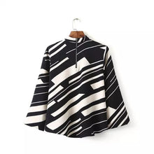 Autumn New Shirt Fashion Full Sleeve Casual Plus Size Female Women Blouse Stand Plus Size Patchwork Zip-up Tops 72089 GS