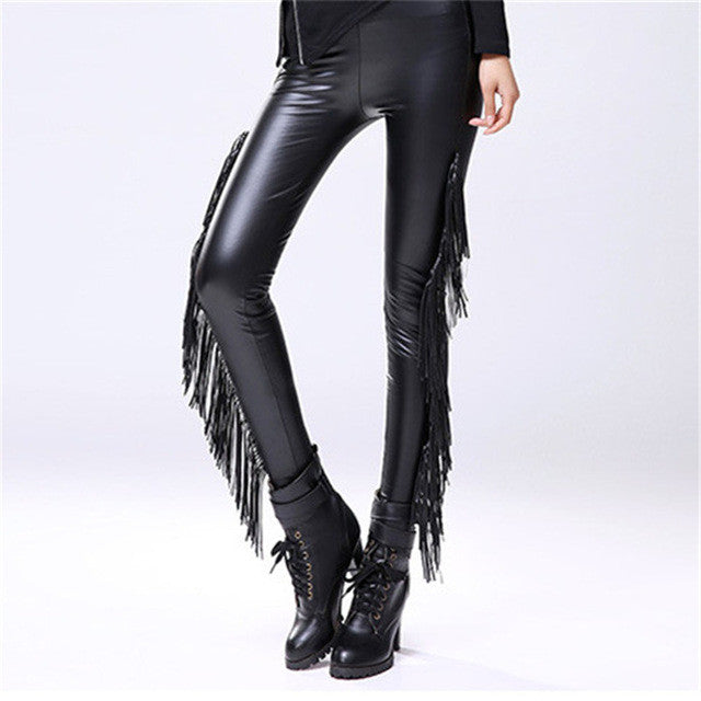Autumn Winter Plus Size Fashion Women Leggings New Ankle Leggings Mid Leather High Quality Legging 71895 GS