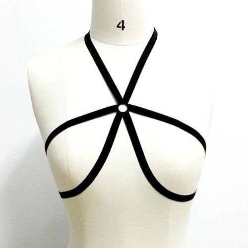 Black Sexy Goth Erotic Lingerie Bra sexy Underbust Bandage Belt Women Party Wear Body Femme #23 GS
