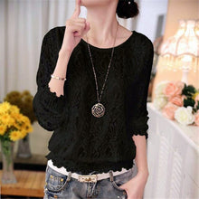 Blusas femininas Casual Women Hollow Out Blouses Long Sleeve Tops Autumn Stand Lace Print Shirts 71768 GS