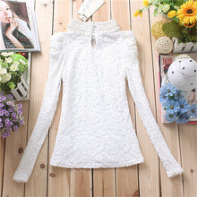 Blusas femininas Casual Women Hollow Out Blouses Long Sleeve Tops Autumn Vintage Bow Lace Thick Print Shirts 71765 GS