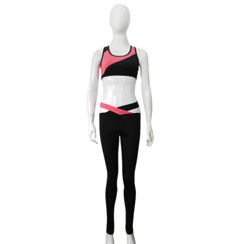 Fashion Fitness 2 Piece Set Women Workout Stretchable Leggings Long Pants Women Clothes 1pc Crop Top + Pants Female #53 GS