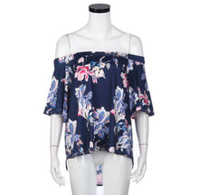 Fashion Flare Sleeve Women Off Shoulder Floral Print Casual Tops Women T Shirt Female camisetas mujer verano #23 GS