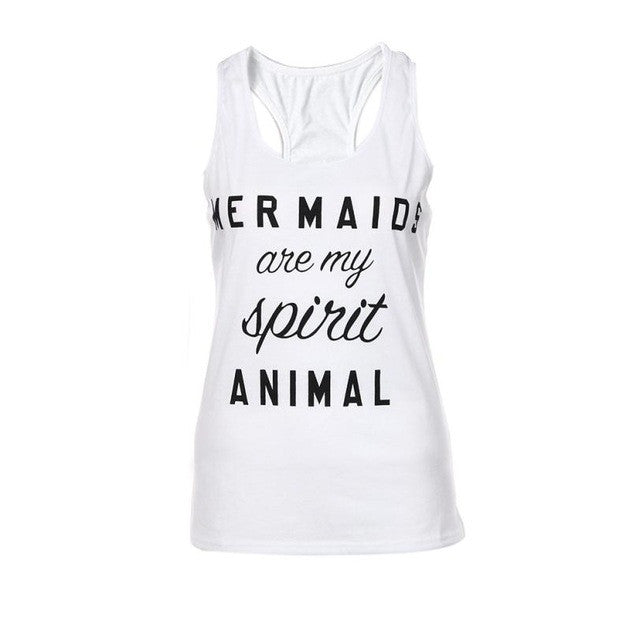 Fashion Letter Printed Fitness Tanks Tops women  vest tops casual T-shirt Female camisetas fitness women White #63 GS