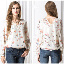 Fashion New Elegant Full Sleeve Chiffon Blouse Bow Tie Print Women Plus Size Tops Stand collar Shirt OL Blusas 72496 GS