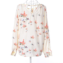 Fashion New Elegant Full Sleeve Chiffon Blouse Bow Tie Print Women Plus Size Tops Stand collar Shirt OL Blusas 72496 GS