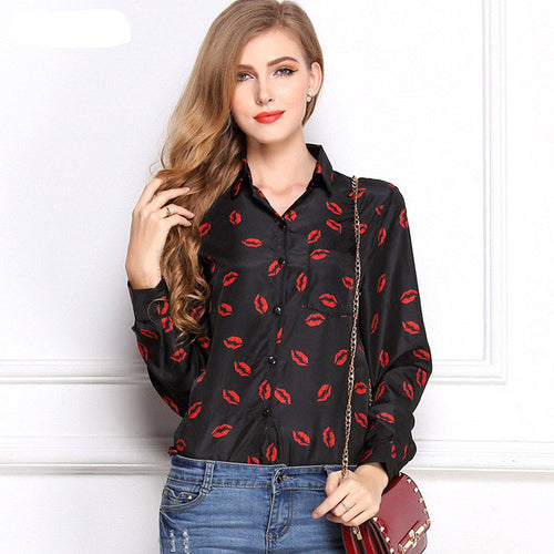 Fashion New Elegant Full Sleeve Chiffon Blouse Women Plus Size Tops Stand collar Shirt Colorful Button OL Blusas 72494 GS