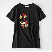 Fashion New Short Sleeve Star T-shirts Plus Size Female t shirts Casual Letter Print Top O-neck Women tshirts 72393 GS