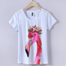 Fashion New Short Sleeve T-shirts Plus Size Female t shirts Casual Animal Print Top O-neck Women tshirts 72383 GS