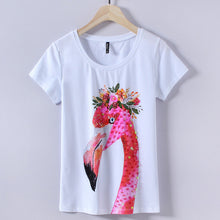 Fashion New Short Sleeve T-shirts Plus Size Female t shirts Casual Animal Print Top O-neck Women tshirts 72383 GS