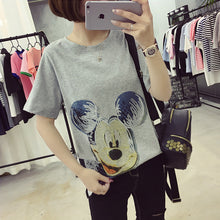Fashion New Short Sleeve kawaii T-shirts Plus Size Female t shirts Cartoon Print Top O-neck Women Mouse tshirts 72391 GS
