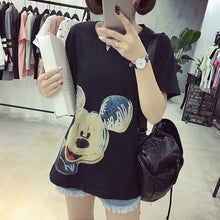 Fashion New Short Sleeve kawaii T-shirts Plus Size Female t shirts Cartoon Print Top O-neck Women Mouse tshirts 72391 GS