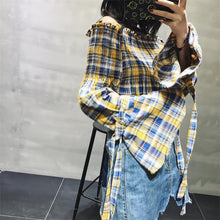Fashion New Summer Elegant Full Sleeve Blouse Women kawaii Tops Plaid Slash neck Shirt Sexy Blusas With Bow 72411 GS