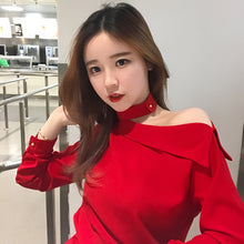 Fashion New Summer Off Shoulder Full Sleeve Blouse Women Plus Size Tops Chiffon Turn-down Shirt Sexy Blusas 72405 GS