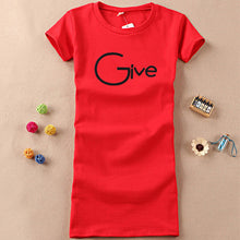 Fashion Short Sleeve T-shirts New Fashion Letter Give Embroidery T Shirts Casual Long Length Women Tops Plus Size 72655 GS