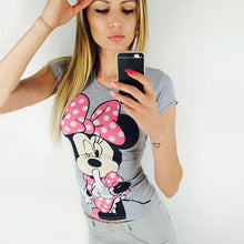 Fashion Short Sleeve T-shirts Plus Size Female T shirts Carton Letter Print Top O-neck Women t shirt 71645 GS