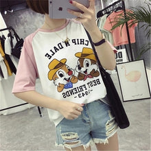 Fashion Summer Sleeve T-shirts Plus Size Female cute T shirts Cartoon Letter Print Top O-neck Women t shirt 72396 GS