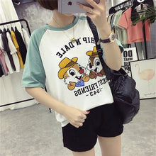 Fashion Summer Sleeve T-shirts Plus Size Female cute T shirts Cartoon Letter Print Top O-neck Women t shirt 72396 GS