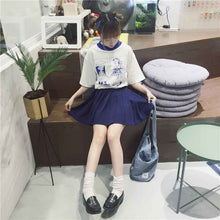 Fashion T-shirts Cute Cartoon Girls Printing Women Short Sleeves New Tops Casual Female Tee Shirts 33007 GS