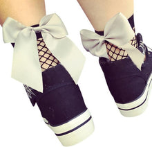 Fashion Women Bowknot Fishnet Ankle High Socks Mesh Lace Fish Net Short Socks Women Girls calcetines mujer #417 GS