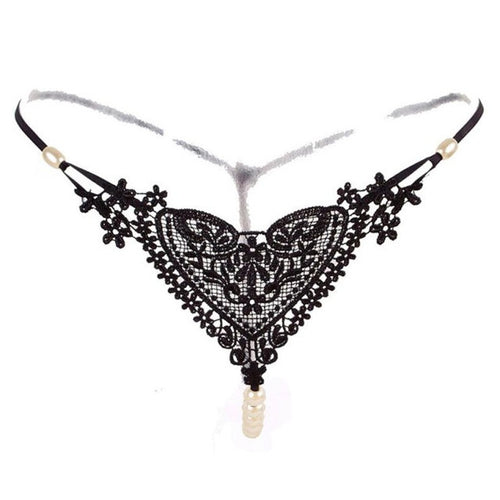 Fashion Women Sexy Crotchless Panites Hot Lingerie Panty Pearl Thong G-string Underwear Women bragas mujer #18 GS