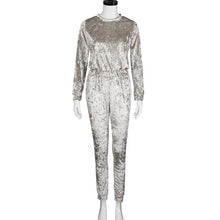 Fashion Women rompers And Jumpsuit Casual Velvet long Sleeved O Neck Slim    velvet jumpsuit combinais&23 GS