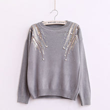 Female Sweater New Autumn Winter Plus Size KnittedO-neck Pullovers Full Sleeve Hot  Sequined Bling Outwear 72061 GS