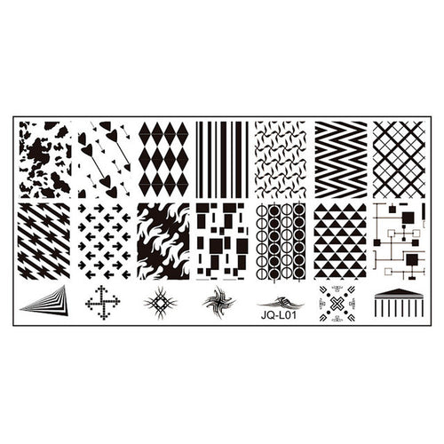 6*12cm Stainless Steel Nail Art Stamping Plates Geometric Sports Nails Template Stamp beauty Anne GS