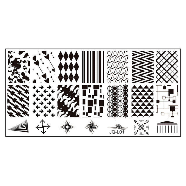 6*12cm Stainless Steel Nail Art Stamping Plates Geometric Sports Nails Template Stamp beauty Anne GS