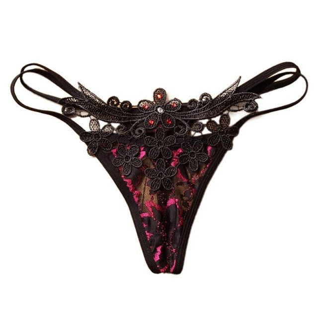 Hot Sale Diamond Lace G String And Thongs Women Sexy Low Waist Ladies Underwear Briefs Panty Lingerie #18 GS