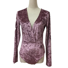 Hot Sale Womens Bodysuit Deep V Neck Shiny Velvet Jumpsuit Ladies Party Sexy Rompers combinaison femme &03 GS